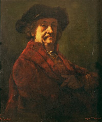 Copy of a Rembrandt Self Portrait, 1869 by Gustave Courbet